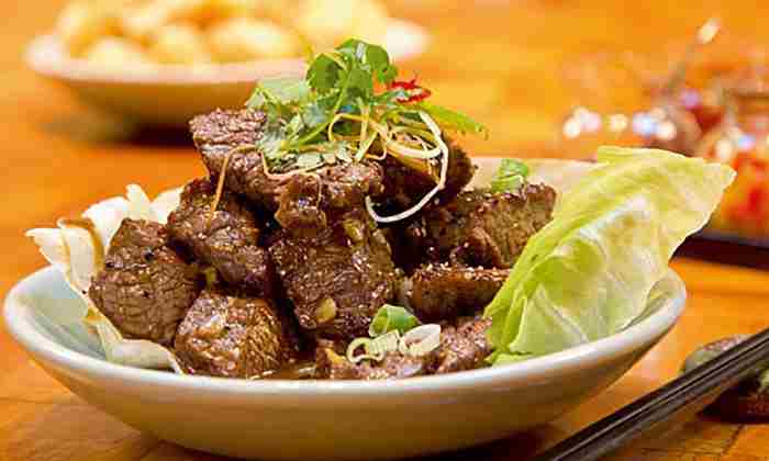 Five spice stir fried beef at Wox